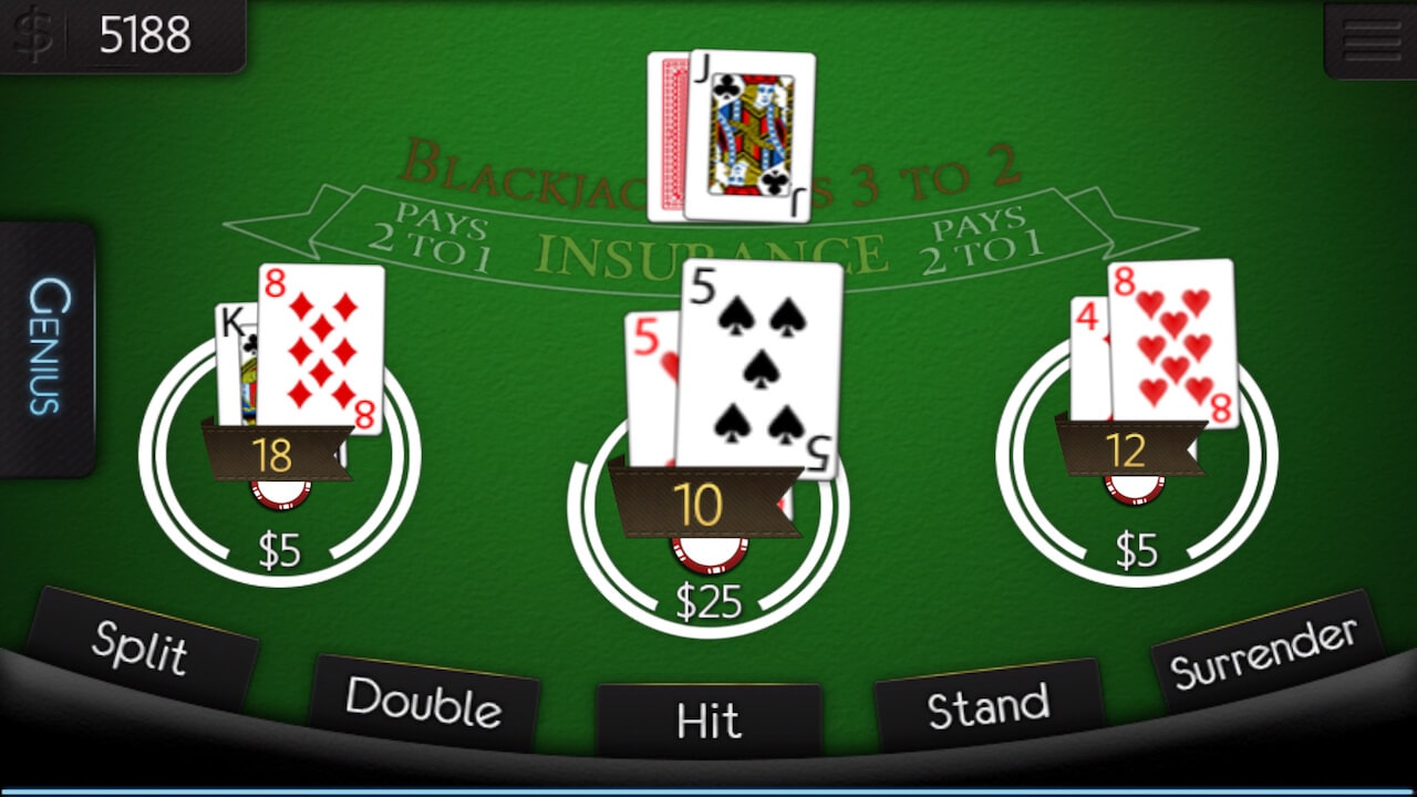 portfolio screenshot of the casino table in Blackjack Genius
