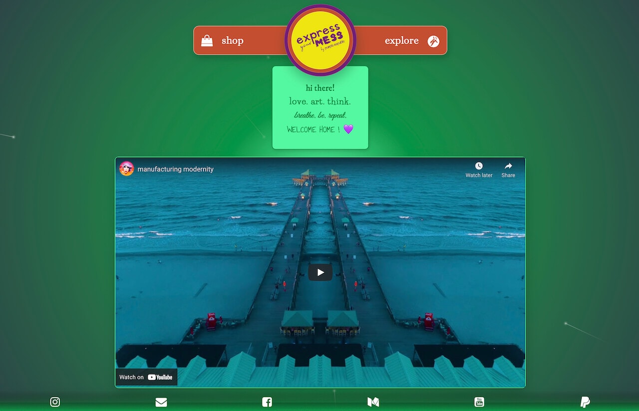 portfolio screenshot of the immersive version of expressyourmess.com